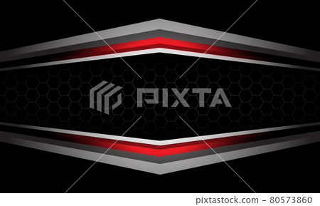 Abstract red silver geometric hexagon mesh on black background Abstract red silver geometric hexagon mesh on black background 80573860
