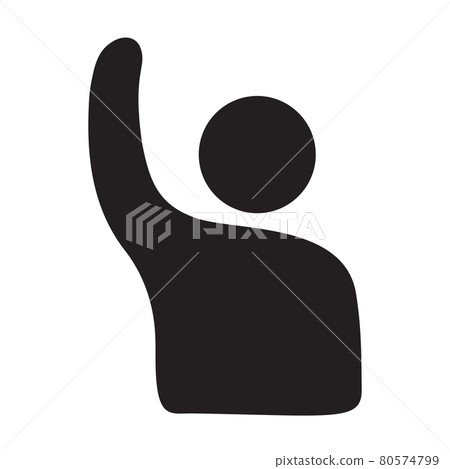 Human raised hand icon vector for your web site design, logo, app, UI. illustration 80574799