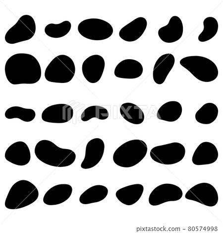Random blotch, inkblot. Organic blob, blot. Random blob organic geometric round pattern isolated on white background. vector illustration. 80574998