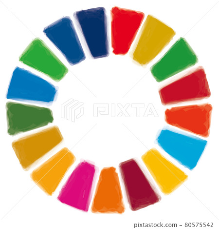 Watercolor hand drawn icon of SDGs image Watercolor hand drawn icon of SDGs image 80575542