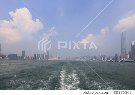 the Victoria Harbor of Hong Kong city at dusk 23 July 2021 the Victoria Harbor of Hong Kong city at dusk 23 July 2021 80575562