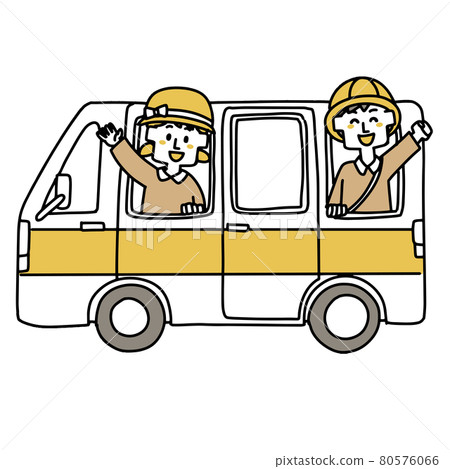 Kindergarten children on the garden bus Kindergarten children on the garden bus 80576066