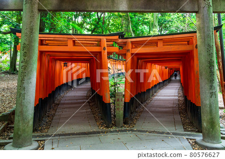 Kyoto Fushimi Inari Taisha Shrine Senbon Torii Stock Photo