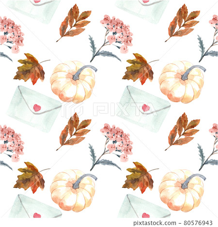 Autumn daily pattern seamless watercolor Autumn daily pattern seamless watercolor 80576943