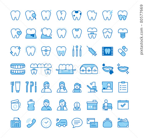 Tooth icon set - Stock Illustration [80577669] - PIXTA