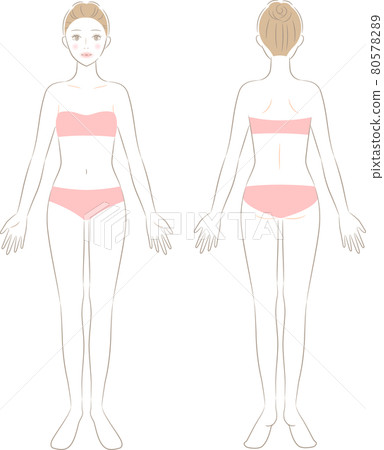 Female whole body before and after Female whole body before and after 80578289