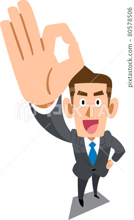 A businessman showing an OK sign by hand 80578506