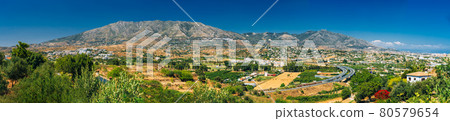 Panoramic View Of Cityscape Of Mijas in Malaga, Andalusia, Spain 80579654