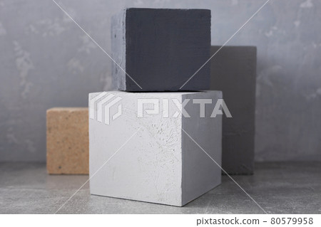 Concrete cube or construction brick as abstract background texture 80579958