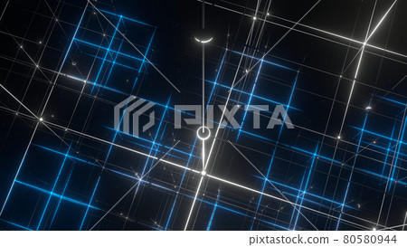 網格 面心立方晶格結構 三維線框 藍色【另有版本】 網格 面心立方晶格結構 三維線框 藍色【另有版本】 80580944