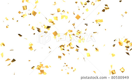 五彩紙屑餅乾派對波普爾金色透明背景【附有另一個版本】 80580949