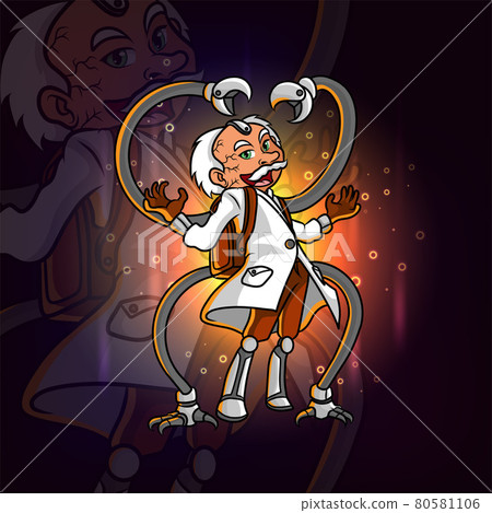 The monster scientist with the iron claw of illustration 80581106