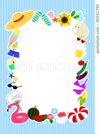 Pop summer hand drawn illustration frame Pop summer hand drawn illustration frame 80581799