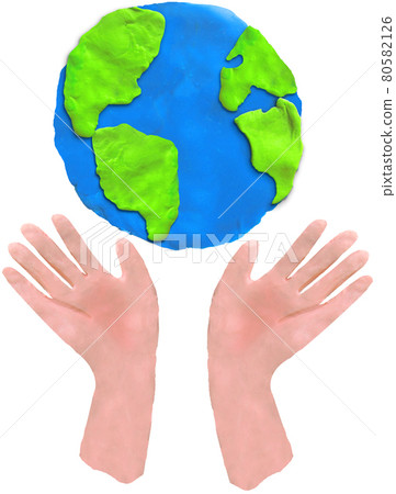 Clay art of hands wrapping the earth (Southern Hemisphere) Clay art of hands wrapping the earth (Southern Hemisphere) 80582126