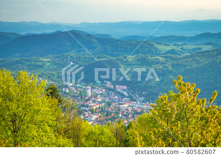 View from above of Kremnica, important medieval mining town with View from above of Kremnica, important medieval mining town with 80582607