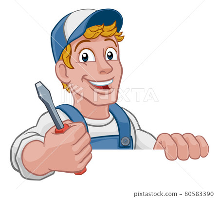 Electrician Cartoon Handyman Plumber Mechanic 80583390
