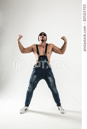 best rapper dancing break dance .photo on a light background 80583705