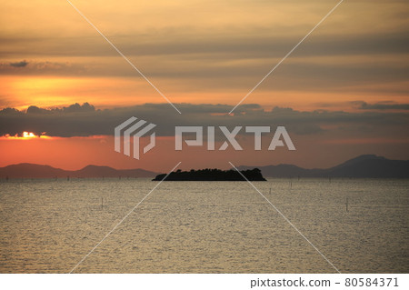 Omuta City Miike Harbor Evening landscape, Omuta City Miike Harbor Evening landscape, 80584371