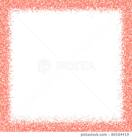 Square border frame confetti in shades of living coral border isolated on white. Falling sparkles dots. Sparkling dust vector background. The color of 2019 year. Rose gold glitter texture effect. Square border frame confetti in shades of living coral border isolated on white. Falling sparkles dots. Sparkling dust vector background. The color of 2019 year. Rose gold glitter texture effect. 80584419