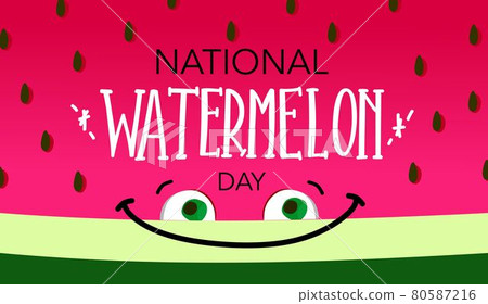 National watermelon Day, a banner for the holiday. Use for a postcard, background, application on a fabric or souvenir products. 80587216