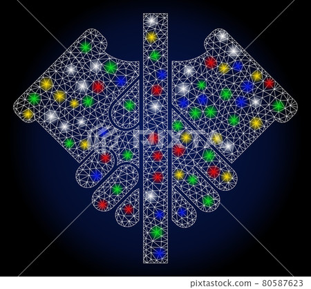 Glossy Mesh Wire Frame No Handshake with Color Flare Spots Glossy Mesh Wire Frame No Handshake with Color Flare Spots 80587623