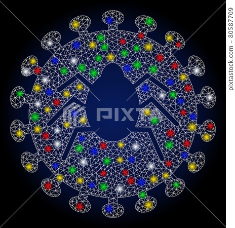 Glossy Mesh Network Bug Virus with Color Flare Spots Glossy Mesh Network Bug Virus with Color Flare Spots 80587709