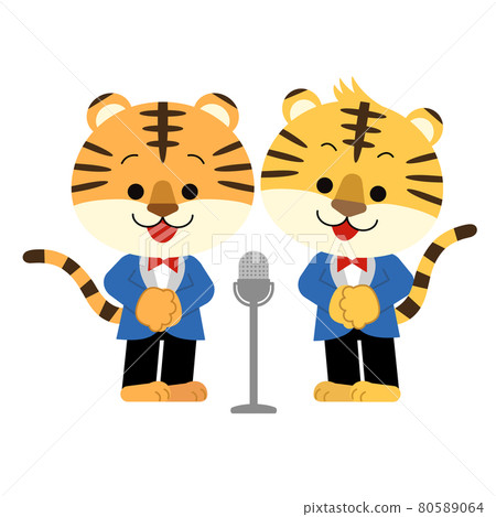 Cute tiger manzai teacher 80589064