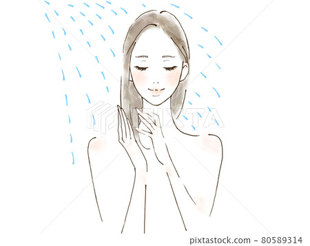 給洗澡的女人沖洗 80589314