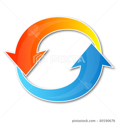Air conditioner arrows cooling and heating symbol 80590676