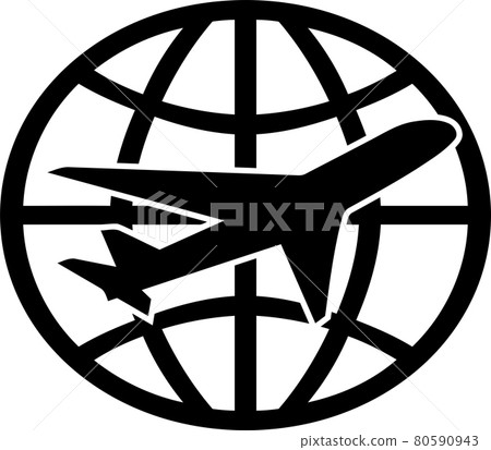 Airplane, world globe, transportation, travel, logo Airplane, world globe, transportation, travel, logo 80590943