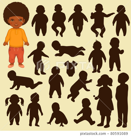 children's silhouette children's silhouette 80591089