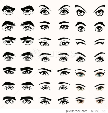 vector illustration, man and woman eyes 80591133