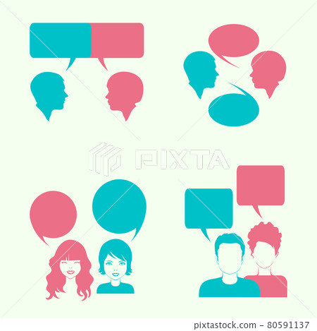 couple with bubble speak couple with bubble speak 80591137