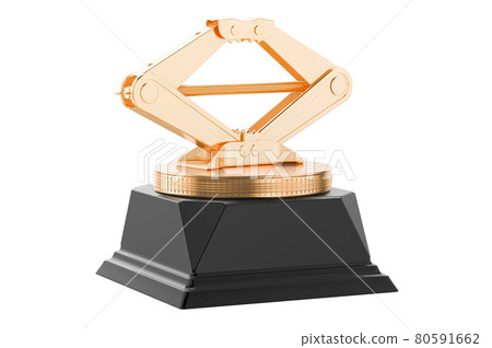 Screwjack golden award concept. 3D rendering 80591662