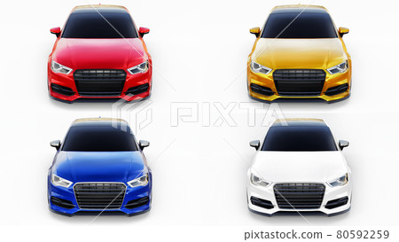 3d illustration. Super fast sports car on a white background. Body shape sedan. Tuning is a version of an ordinary family car. 3d rendering. 3d illustration. Super fast sports car on a white background. Body shape sedan. Tuning is a version of an ordinary family car. 3d rendering. 80592259