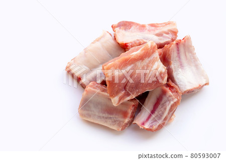 Raw pork ribs isolated on white background 80593007
