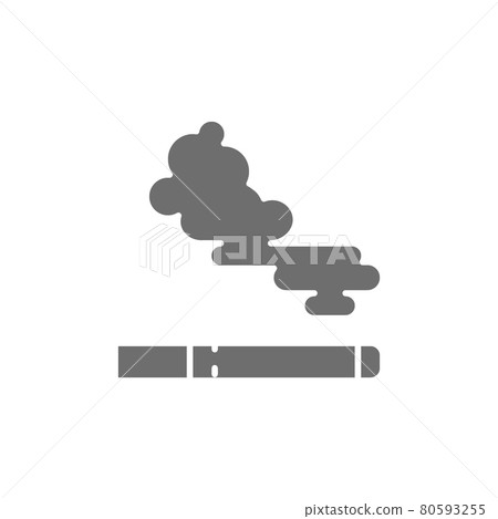 Cigarette, tobacco smoke gray icon. Isolated on white background 80593255