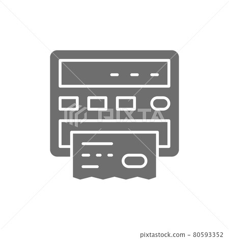 Taxi meter, paper receipt bill gray icon. 80593352