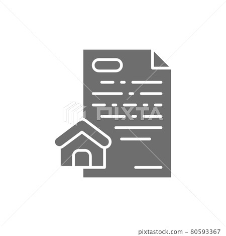 Vector real estate loan, mortgage grey icon. Vector real estate loan, mortgage grey icon. 80593367