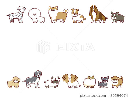 Illustration frame of cute dogs (horizontal) - Stock Illustration ...