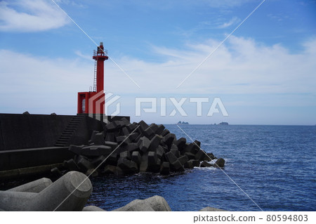 Red lighthouse at Higashi Mugi Port Red lighthouse at Higashi Mugi Port 80594803