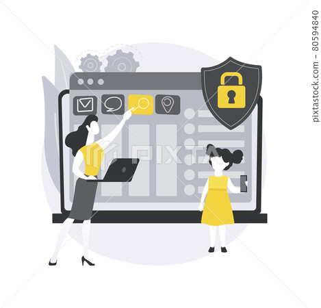 Parental control software abstract concept vector illustration. Parental control software abstract concept vector illustration. 80594840