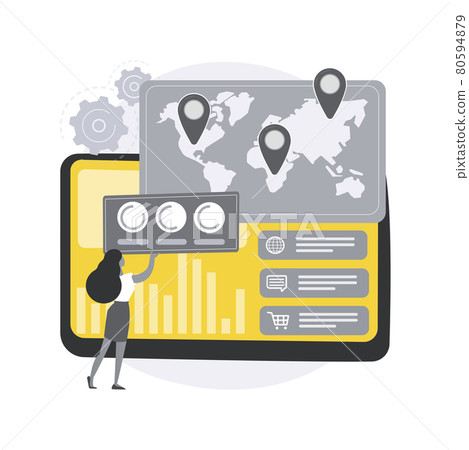 Dashboard service abstract concept vector illustration. 80594879