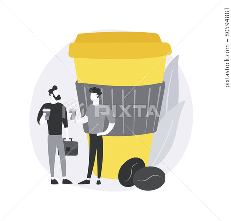 Coffee break abstract concept vector illustration. 80594881