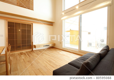 Stylish living dining kitchen image 80595088