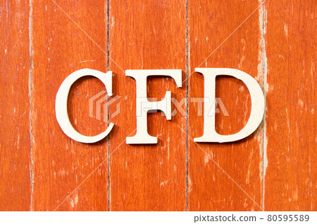 Alphabet letter in word CFD (Abbreviation of Contract for Difference) on old red color wood plate background Alphabet letter in word CFD (Abbreviation of Contract for Difference) on old red color wood plate background 80595589