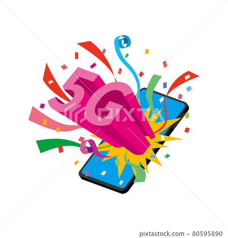 5G 人物出現和智能手機 5G 人物出現和智能手機 80595890