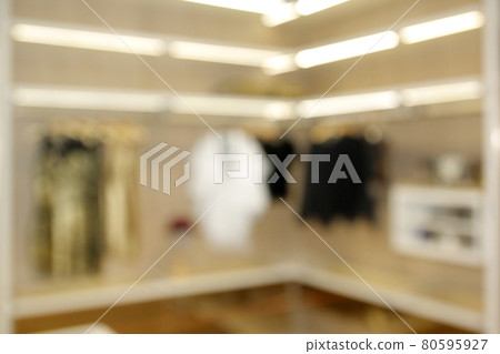 blurred dressing room with wardrobe as background 80595927