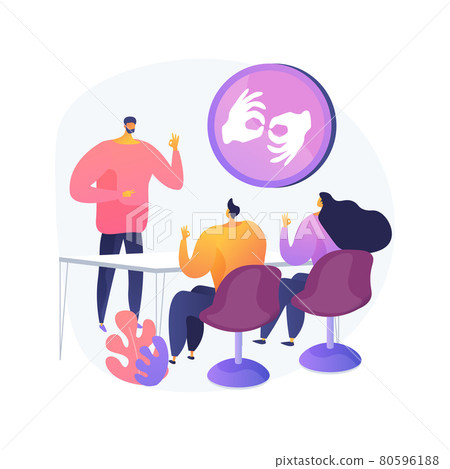 Sign language classes abstract concept vector illustration. Sign language classes abstract concept vector illustration. 80596188