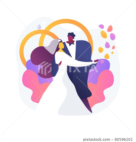 Mixed marriage abstract concept vector illustration. Mixed marriage abstract concept vector illustration. 80596201